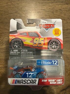 Mattel BlinKr 12 Blue and Orange NASCAR Die-Cast Toy Car